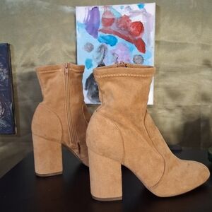 Steve Madden Camel Suede Ankle Booties